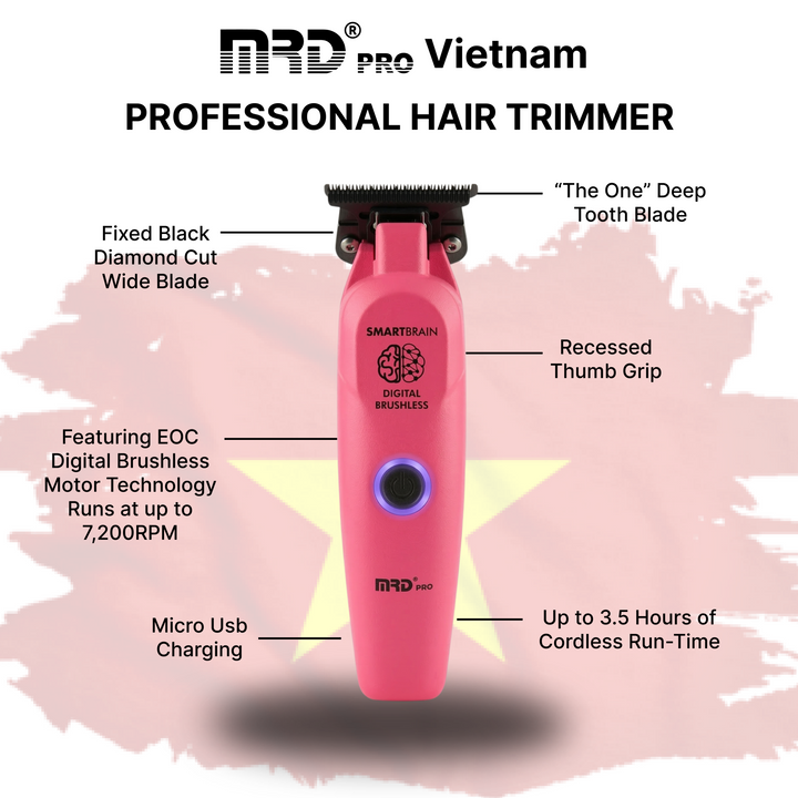 Precision Smart Brain Digital Brushless Trimmer - Pink